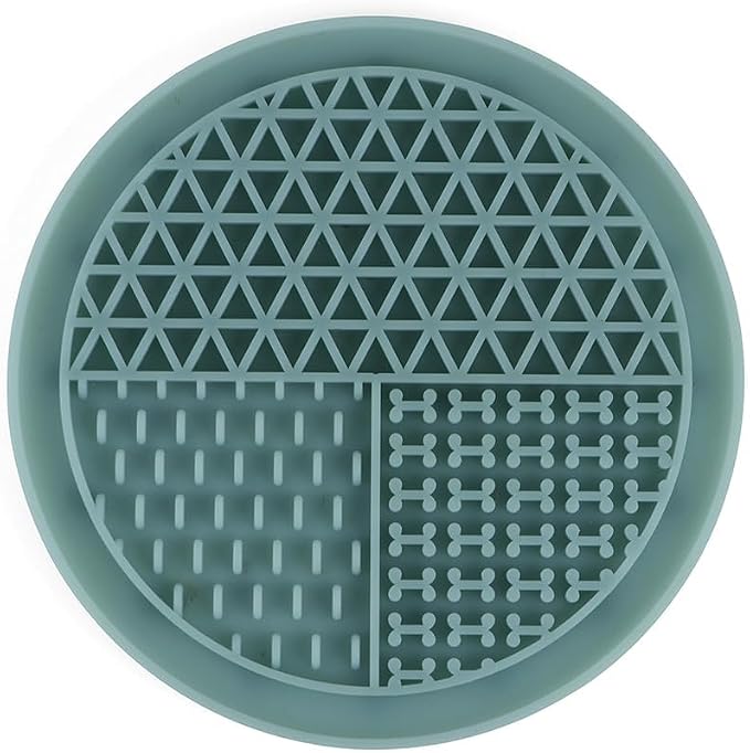 Food-Grade Silicon Circle Shaped Dog Lick Mat for Easy and Fun Bath | Lick Mat Dog Washing Distraction Device | Dog Care and Training Helpful for Pet Treats - 16.5x16.5 cm with Suction