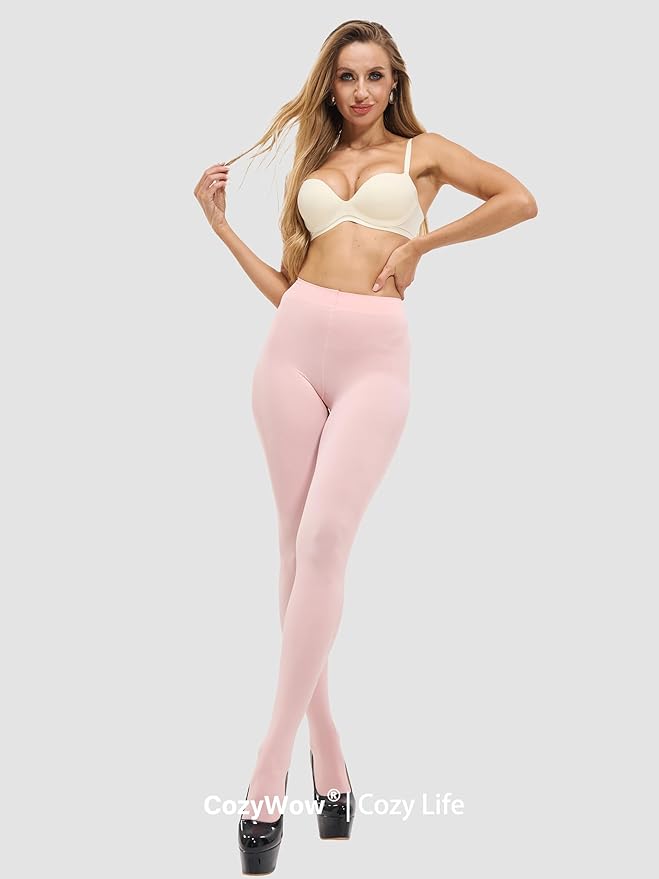 CozyWow Women's 80D Soft Opaque Tights, High Waist Solid Color Womens Tights with 30+ Colors
