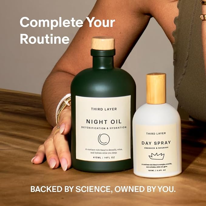 Castor Oil Body Oil – 100% Organic, Cold-Pressed, Hexane-Free with Magnesium & Frankincense for Skin Hydration & Evening Self-Care, Night Oil (14 fl oz)
