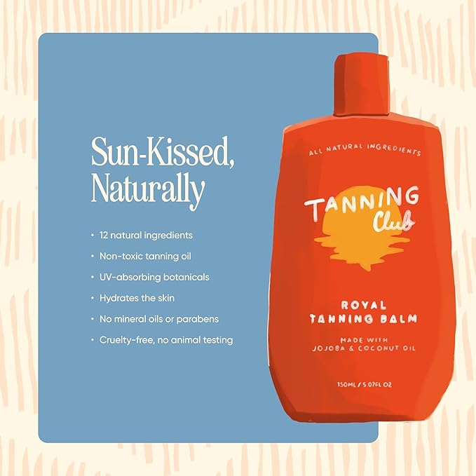 Tanning Club Radiant Glow Duo – Royal Tanning Balm & After Tan Lotion – Hydrating Botanical Tan Duo with Hyaluronic Acid, Shea Butter, and Coconut Oil for Smooth, Sun-Kissed Skin - 150ml