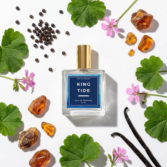 King Tide Perfume - Inspired by Creed Aventus for Men, Extrait de Parfum, Long Lasting Woody Fruity Perfume for Men with Bergamot, Pineapple, Oakmoss, & Birch – Clean, Vegan & Handcrafted
