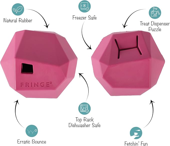 Fringe Studio "Having A Ball HOT Pink Rubber Dog Toy, Pet Shop Collection (518020)
