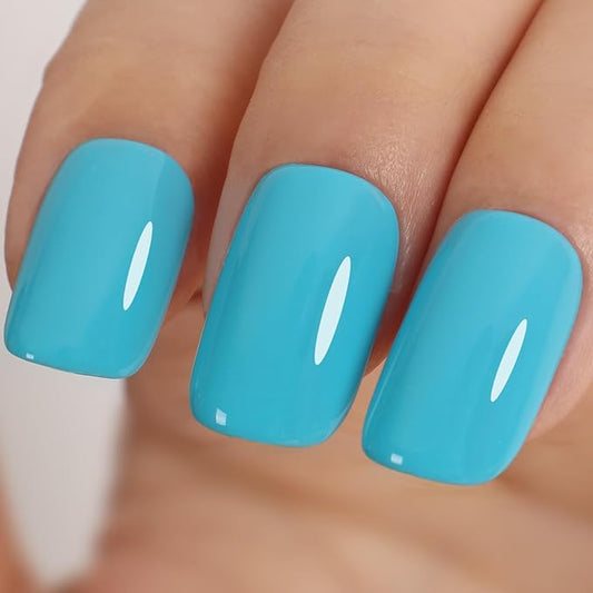 Gel Nail Polish, Neon Robin's Egg Blue, 15ml UV/LED Soak Off Gel Polish for Manicure Salon or DIY Nail Art at Home