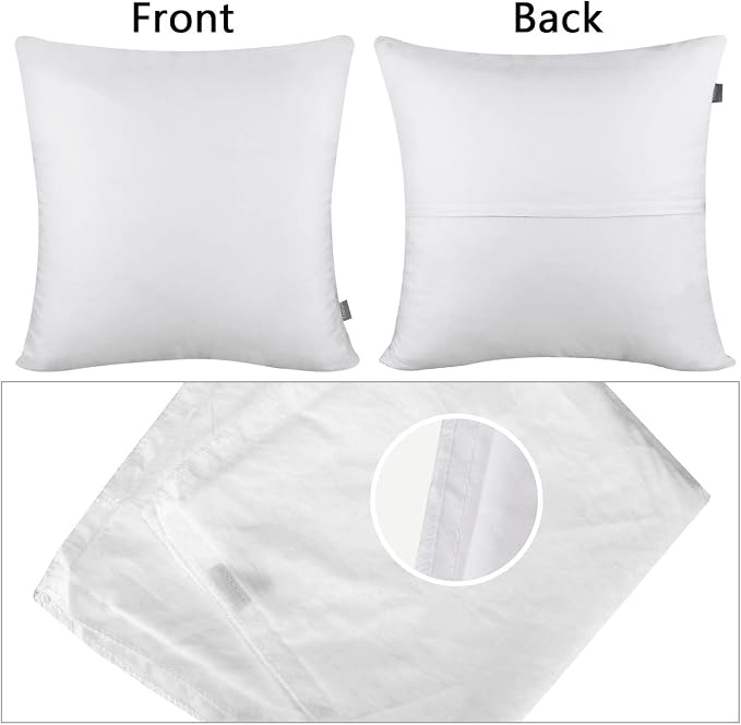 Thmyo 4-Pack 100% Cotton Comfortable Solid Decorative Throw Pillow Case, Square Cushion Cover Pillowcase Sublimation Blank Pillow Covers Valentines Day DIY Throw Pillowcase(16x16inch/40x40cm,White)