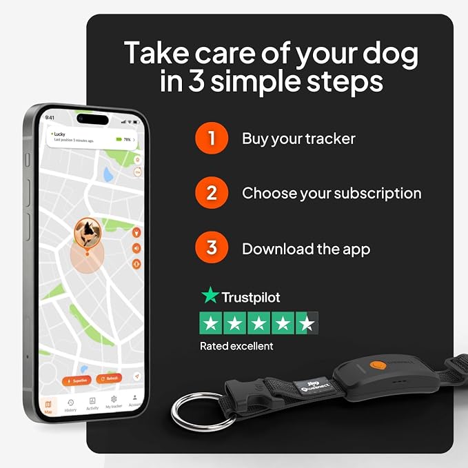 Weenect Dog XT - NEW GPS Collar for Dogs | XL Antenna | Waterproof | Ultra-Durable Integrated Julius-K9 Collar | Subscription Required