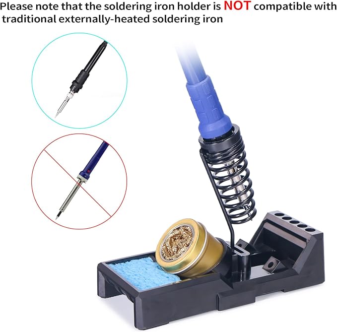 YIHUA X-4 Premium Soldering Iron Holder with Brass Wool, Cleaning Sponge and Solder Tip Slots