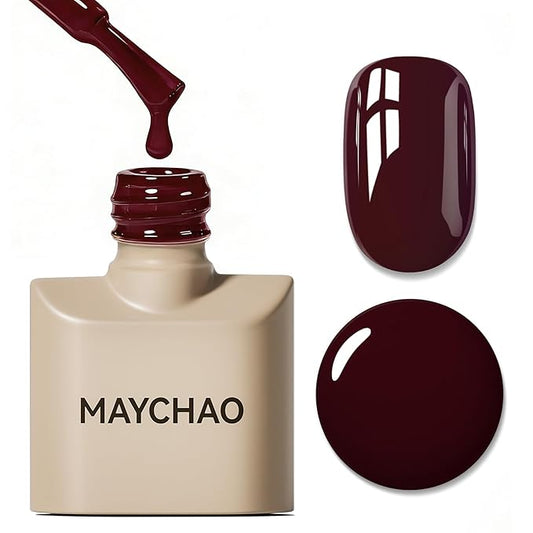 MAYCHAO 15ML Gel Nail Polish 1Pc Dark Red Gel Polish Soak Off UV LED Nail Polish Nail Art Starter Manicure Salon DIY at Home, 0.5 OZ