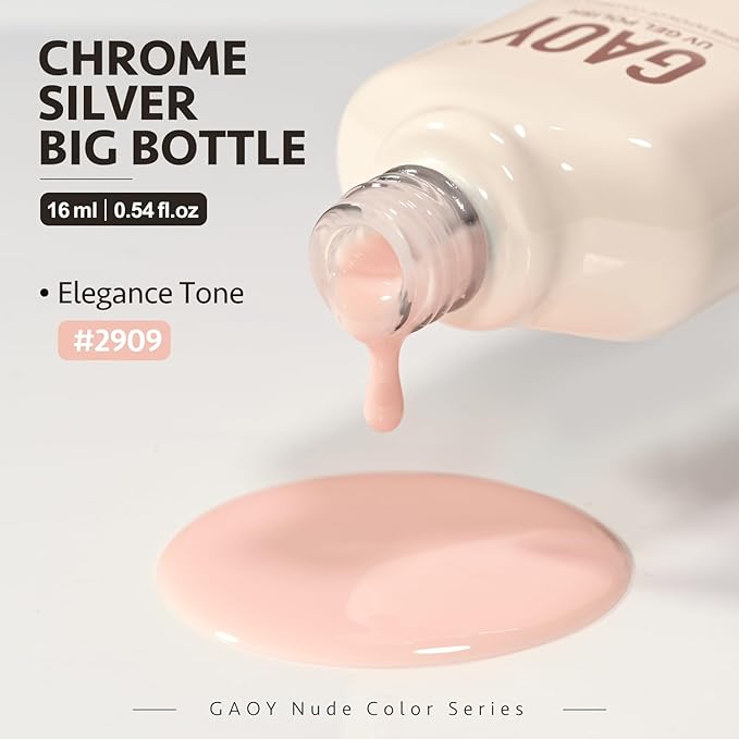 GAOY Nude Jelly Gel Nail Polish, 16ml Sheer Translucent Netural Soak Off Gel Polish, UV Light Cure for Nail Art DIY at Home, 2909 Elegance Tone