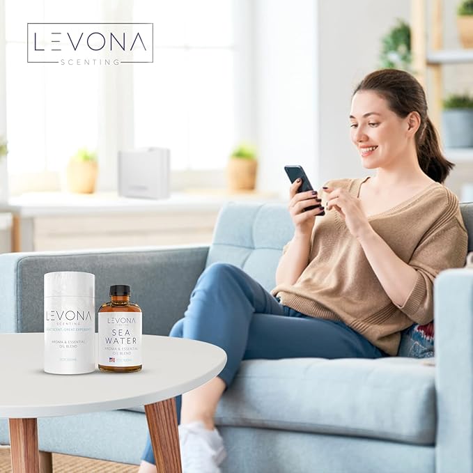 Levona Scent Essential Oil for Diffuser: Home Luxury Scents Fragrance Oil - Aroma Oil for Humidifiers - Hotel & Office Diffuser Oils - Essential Oils for Diffusers for Home - 500 Ml Sea Water