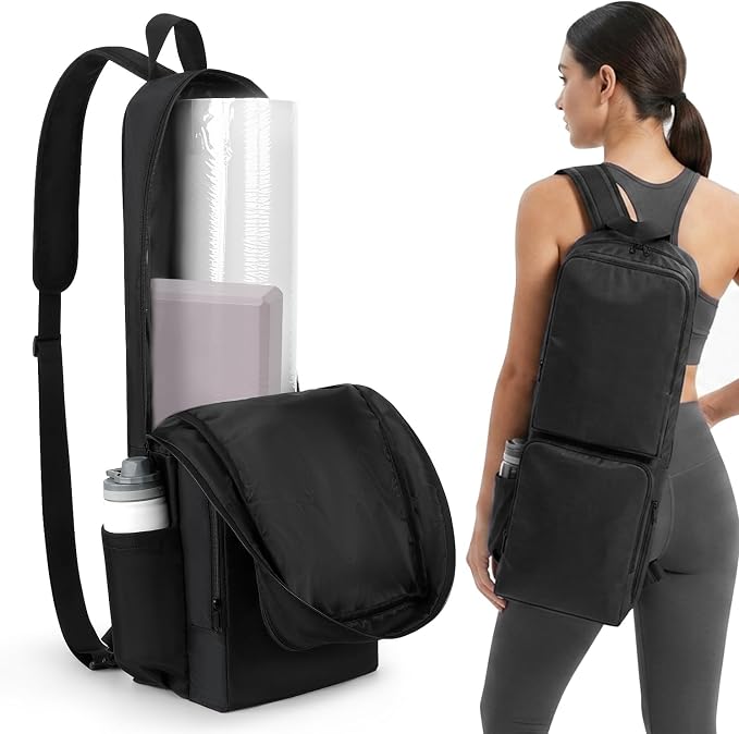 VISEMAN Yoga Mat Bag Carrier Waterproof Yoga Backpack with Multi Pockets, Lightweight Adjustable Yoga Bag for Mat, Yoga Blocks, Yoga Accessories