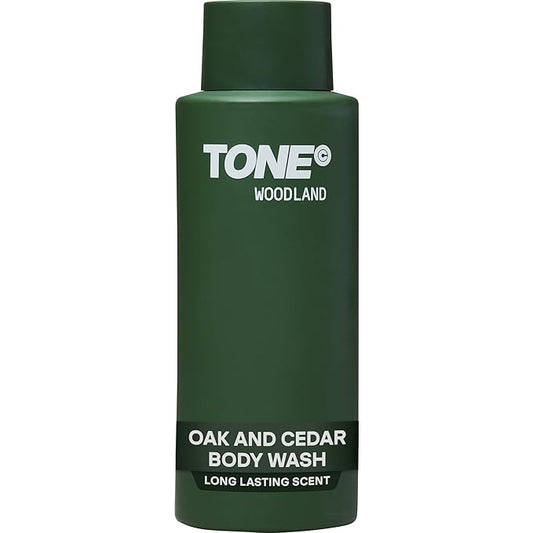 TONE Hydrating Body Wash for Men & Women, Woodland, Coconut-derived Cleansers Leaves Skin Clean, Moisturized & Refreshed, Long-lasting Iconic Scent, All Skin Types, Dermatologist-Tested, 16.9 oz