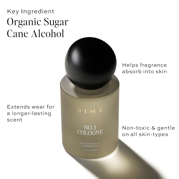 DIME No. 1 Cologne For Men, 1.7 oz / 50 ml - A Bold Blend of Sparkling Grapefruit, Dark Rhum, Amber Woods and Cardamom