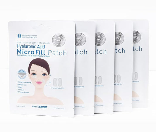 BioMiracle New Instant Lift Technology Hyaluronic Acid Micro Fill Patch - 5 Pack