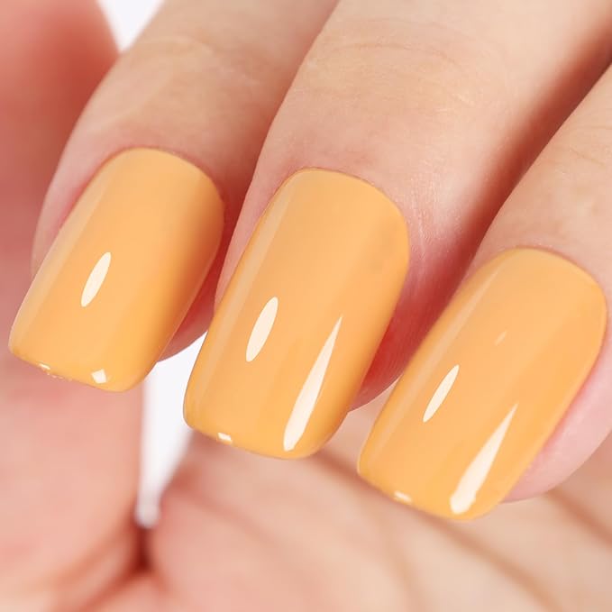 Pastel Orange Yellow Gel Nail Polish, 0.51 Fl Oz UV/LED Soak Off Harvest Yellow Gel Polish for Manicure Salon or DIY Nail Art at Home,Summer Fall Color- GP0113