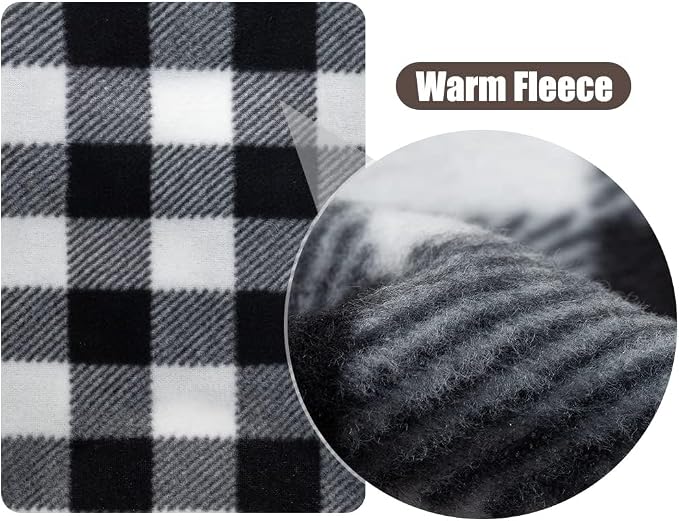 Plaid Cat Sweater - Pet Clothes Cat Puppy Vest Warm Fleece Hoodie for Cats, Fall and Cold Winter Coat Pullover Design, Buffalo Checked Sweatshirt Clothing Also for Small Dogs