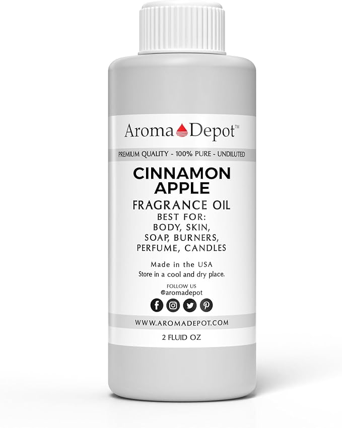 Cinnamon Apple 2oz. Fragrance Oil I Perfume I Skin Oil I Scented Oil. DIY Projects Such as Candles, Bath Bombs, Body Butters, Creams & Lotions. Few Drops in The Diffuser, Burners, or Warmers.