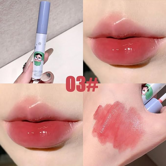 6Pcs Hydrating Lip Gloss Set, High Shine Glass Finish Korean Lip Glaze, Glowy Tint | Lip-Plumping, Naturally Moisturizing, Lightweight, Glow-Boosting Water Mirror Liquid Lipstick,Natural Makeup