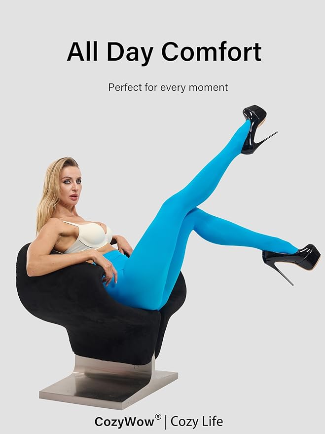 CozyWow Women's 80D Soft Opaque Tights, High Waist Solid Color Womens Tights with 30+ Colors
