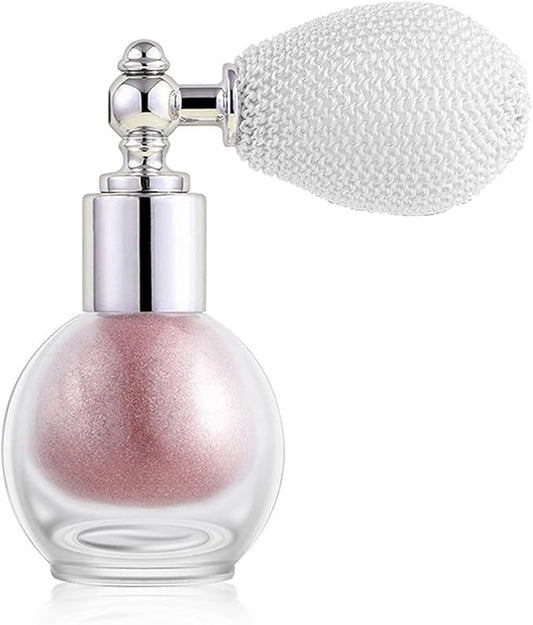 Peach Pink Highlighter Spray for Face and Body, Rich Color Loose Shimmer Powder Long Lasting Sparkly Spray High Gloss Makeup for Women Rave Festival Prom Stage Wedding Party, #3