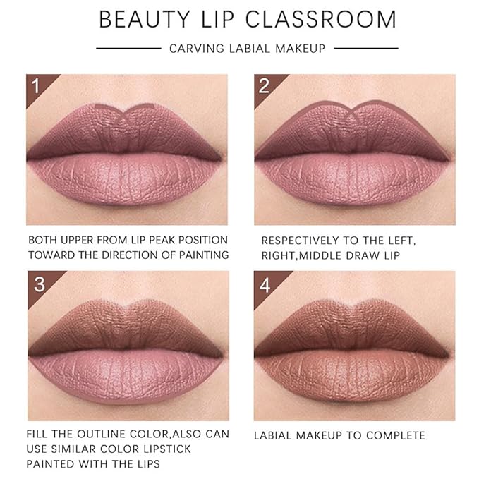 12 Pcs Colors Lip Liner Lipstick Pencils Set Pack for Shaping & Sculpting Lips,Natural Maroon Dark Red Nude Beige Chocolate Brown Plum Matte Pigmented Lipliners Crayon Lipstick