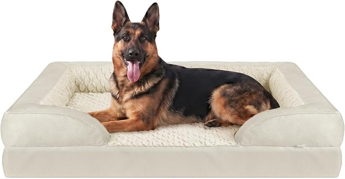 Orthopedic Extra Large Dog Bed, XXL Waterproof Dog Sofa, Egg-Crate Foam Couch with Washable Removable Cover, Waterproof Lining and Nonskid Bottom