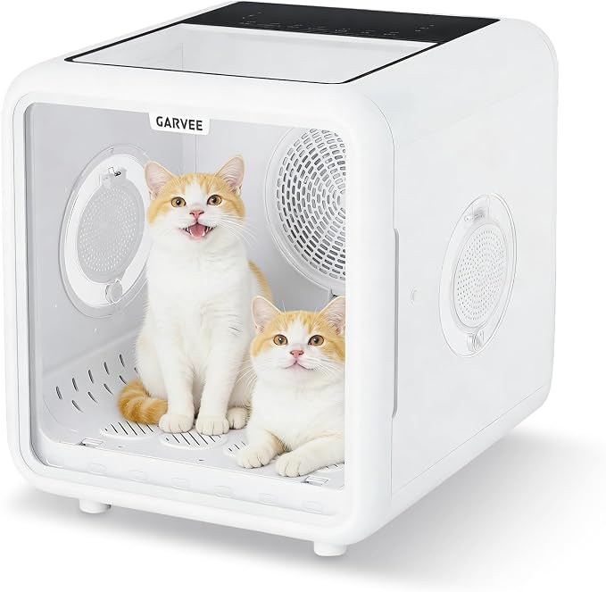 TrailBlaze 72L Automatic Pet Drying Box for Cats & Dogs up to 45 lbs – 360° High-Efficiency Grooming Dryer with 5 Air Outlets – Negative Ion & LED Display – Quiet Smart Temperature Control –
