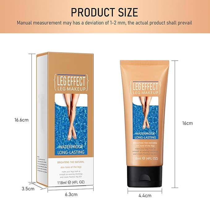 Leg Makeup Waterproof No Transfer, Leg Vein and Body Cover up Makeup for Tattoo Cover Up/Black Skin, Long Last Body Foundation 4 fl oz (Medium Golw)
