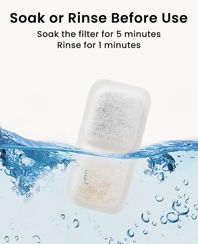 oneisall 8 Replacement Filters for Cat Water Fountain PW13 PW14 | 5-Layer Filtration,4 Months Set of Replacement Filters & Sponges for 2.2L 3.2L Wireless Cat Fountain,8 Count (Pack of 1)