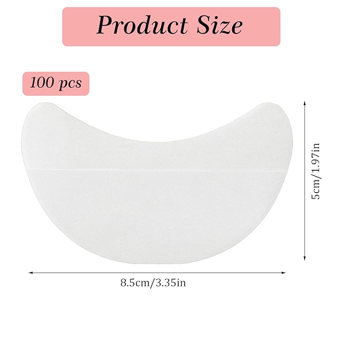 100 Pcs Eyeshadow Shield, Lint Free Eye Patches for Lash Extensions, 3.35" X 1.97" Eyeshadow Tape Eye Shadow Stencil, White Eyeshadow Stickers Prevent Makeup Residue for Eyeliner & Makeup