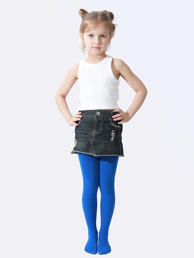 EVERSWE Girls Semi Opaque Footed Tights, Microfiber Tights