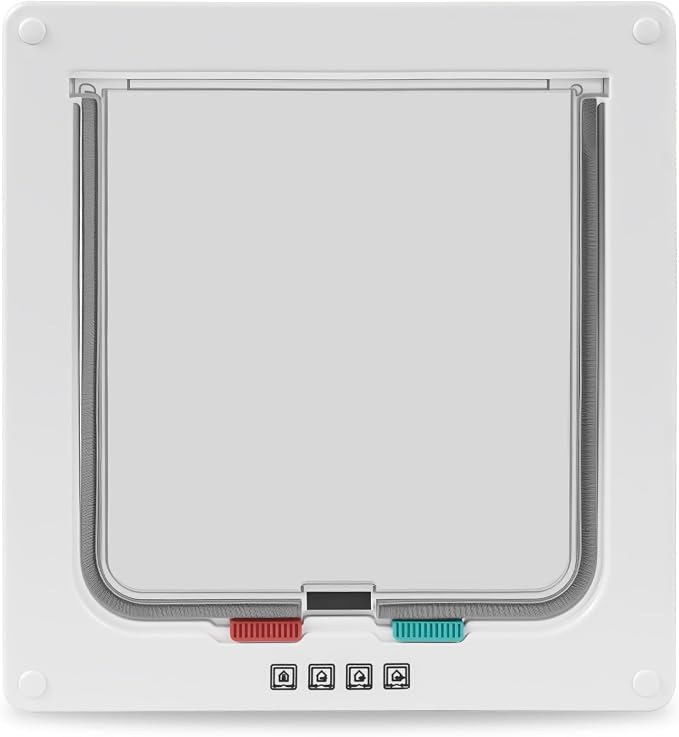 Cat Door for Interior/Exterior Doors and Walls (M) | 4-Way Locking Option, Weatherproof & Secure Cat Flap with Easy Installation Kit