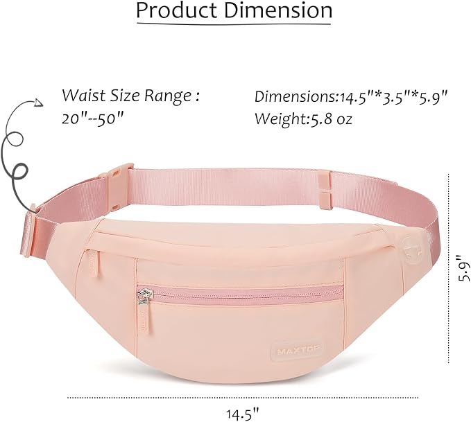 MAXTOP Large Crossbody Fanny Pack with 4-Zipper Pockets,Gifts for Enjoy Sports Festival Workout Traveling Running Casual Hands-Free Wallets Waist Pack Phone Bag Carrying All Phones