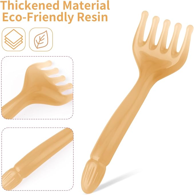 WY LIGHTING LEVEL 2Pcs Head Massager Manual Hair Scalp Massager Gua Sha Five Claw Massage Tool Comb Portable Handheld Resin Relax Tool for Father's Day Mother's Day Gifts (Amber)
