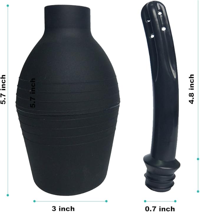Abyclean Anal Douche Enema Bulb Vaginal Douche Enema Cleaner for Women’s or Man’s Health (310ml Black)
