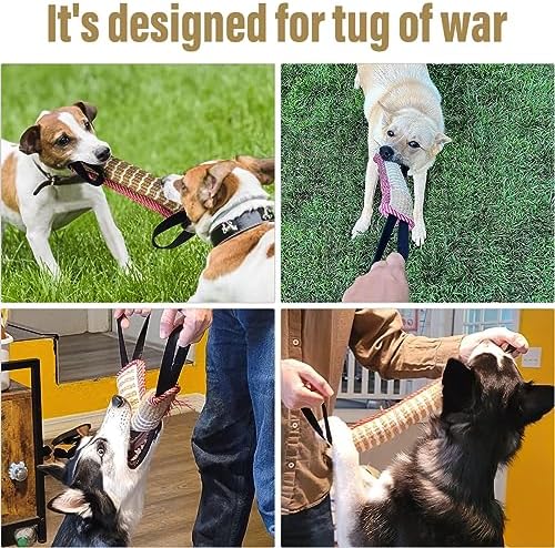 Storystore Dog Tug Toy Dog Training Bite Pillow Jute Bite Toy - Best for Tug of War, Puppy Training Interactive Play - Interactive Toys for Small and Medium Dogs