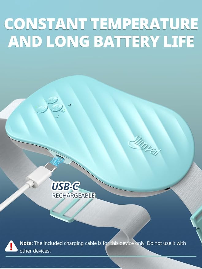 Slimpal Heating Pad for Period Cramps, Portable Heating Pad for Menstrual Relief, Electric Cordless Heating Belt for Back, Belly, Waist, Stomach, Wearable Heat Belt, Grey