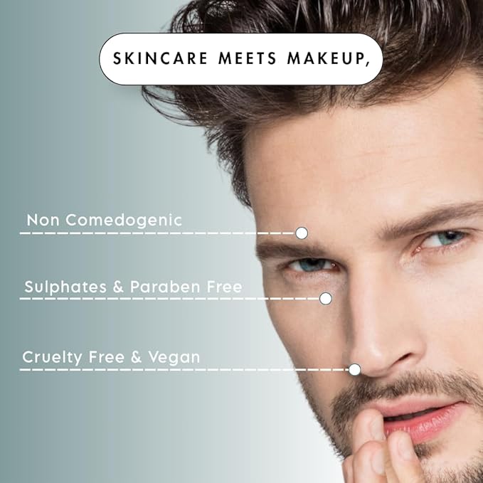Invisible Foundation for Men – Medium-Coverage, Lightweight & Hydrating | Natural Look Makeup | Oil Control & Sweat-Resistant | 4 Shades | Golden Bronze