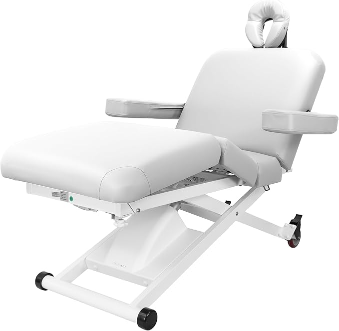 SKINACT Cleo Electric Spa Treatment Table, Facial Massage Bed ADA Compliant (White)