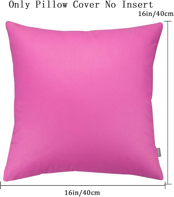 Thmyo 4-Pack 100% Cotton Comfortable Solid Decorative Throw Pillow Case, Square Cushion Cover Pillowcase Sublimation Blank Pillow Covers DIY Throw Pillowcase for Couch(16x16 inch/ 40x40cm,Rose red)