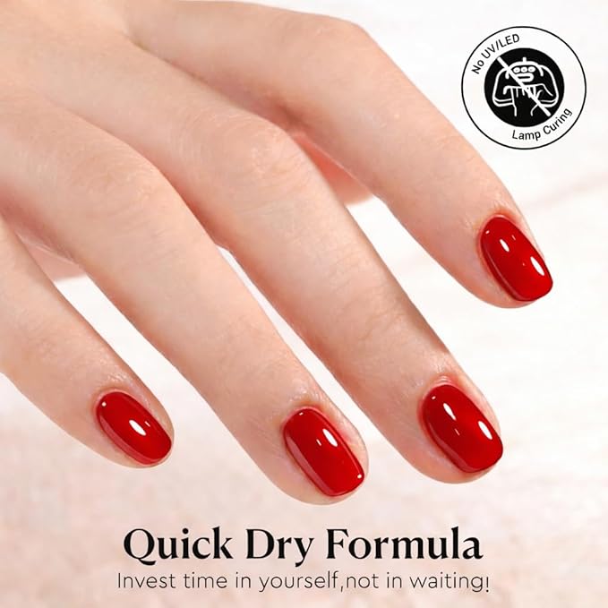 AZUREBEAUTY Red Nail Polish Burgundy Quick Dry Natural Infinite Shine Nail Lacquer Fingernail Polish Strengthening Treatment Kit Salon-Quality for Women Valentine's Day Gift
