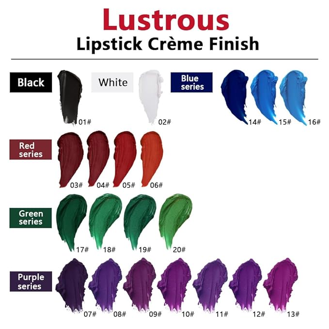 Lavender Purple Matte Creamy Lipstick for Women, Longwear Lip Gloss Face Paint Stick, Lip Stick Stain Long Lasting Waterproof Easy Application Full Coverage Velvet Gloss for Party Halloween Makeup 12