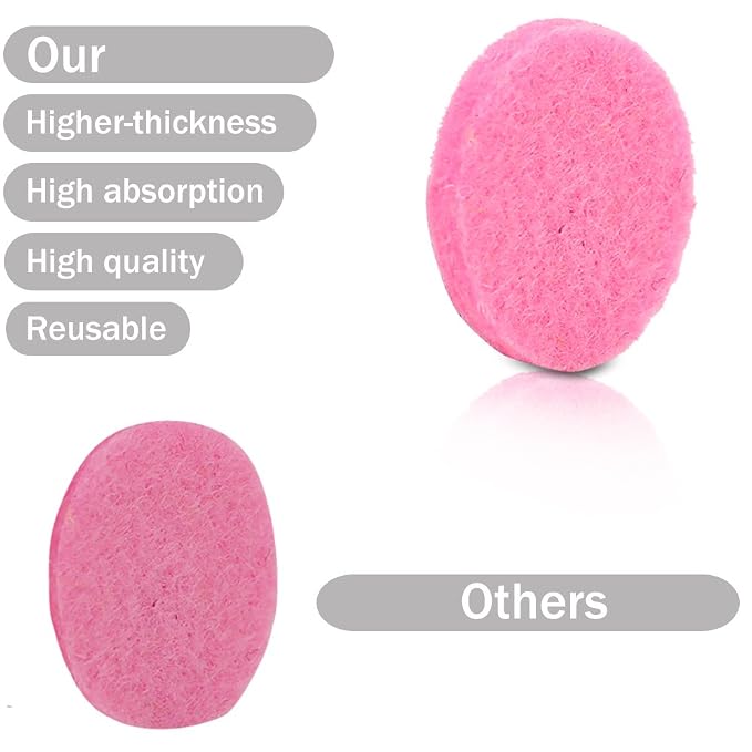 42pcs Replacement Refill Pads(22mm) for Aromatherapy Essential Oil Diffuser Necklace Diffuser Bracelet Car Diffuser Vent Clip with 14 Colors