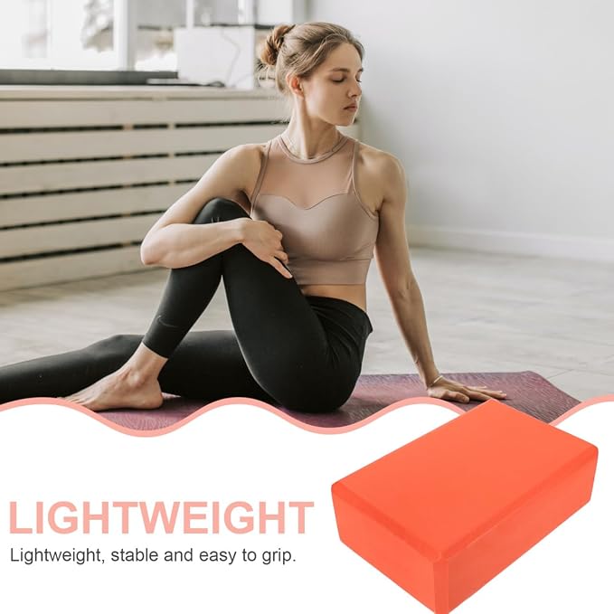 Milisten Yoga Block Brick High Density Eva Yoga Block for Pilates Stretching Gym Workout and Exercise Support Anti-Slip Lightweight Stable Grip 8.97 X 5.98 X 2.99 in Orange