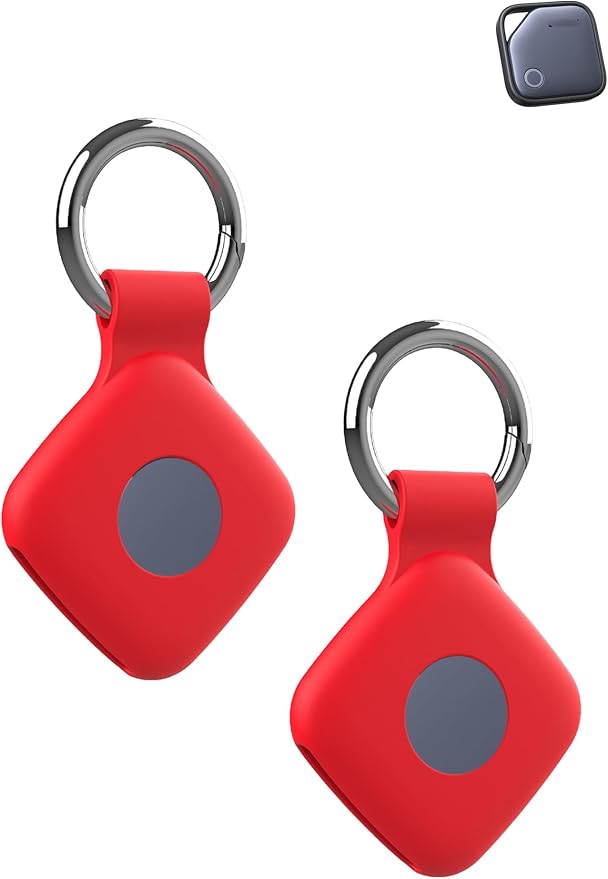 Case for UGREEN Tracker Tags, Shockproof Silicone Cover. | Shockproof & anti - slip, protects against scratches. Precise cutouts ensure full functionality. Red(2 Pack).