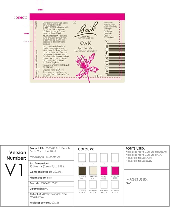 Bach Original Flower Remedies, Oak - Restore Endurance - Natural Homeopathic Flower Essence for Emotional Balance - Vegan, Gluten Free, Sugar Free - 20mL Dropper