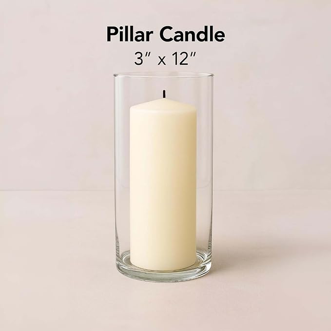 CYS Excel (H:16” D:4”) Tall Clear Glass Cylinder Vase | Multiple Size Choices Glass Flower Vase Centerpieces | Tall Hurricane Floating Candle Holder