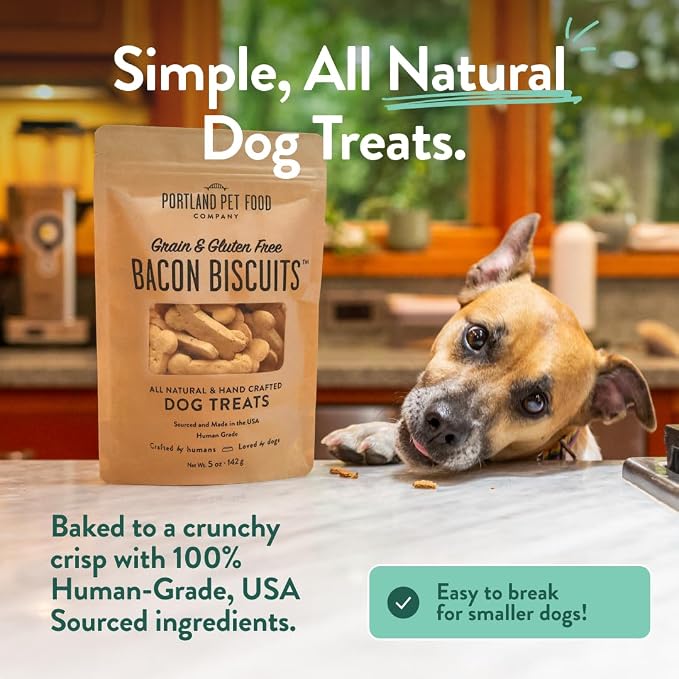 Portland Pet Food Dog Treats Variety, Healthy, Grain-Free Biscuits, 3 Pack | Pumpkin, Gingerbread & Bacon, Human-Grade, Limited Ingredient, Natural Low Calorie Training Treats, Puppy to Senior, USA Made