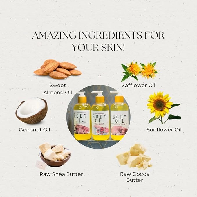 PrideandBeauty After Shower Oil. Skin Hydrating Oil. Body Oil Scented. Body Oils For Women Dry Skin. (Brown Sugar)