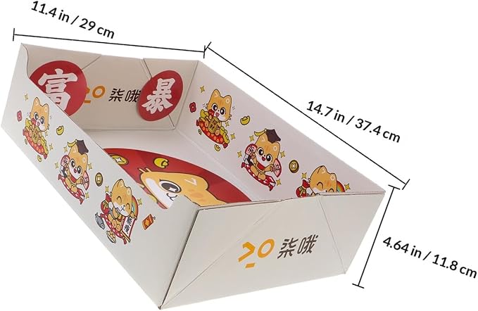 Portable Collapsible Cat Litter Box, Foldable Disposable Fiber Litter Tray 38x29x12cm, Travel-Friendly Indoor Outdoor Kitten Potty for Pet Cleaning and Housebreaking