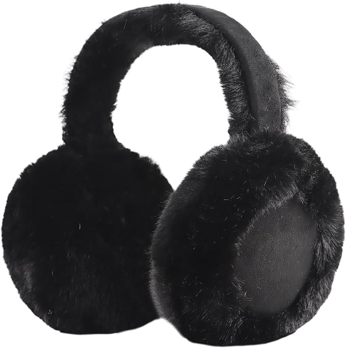 Zsedrut Winter Women Earmuff Foldable Ear Warmer Fluffy Ear Cover Warm Outdoor